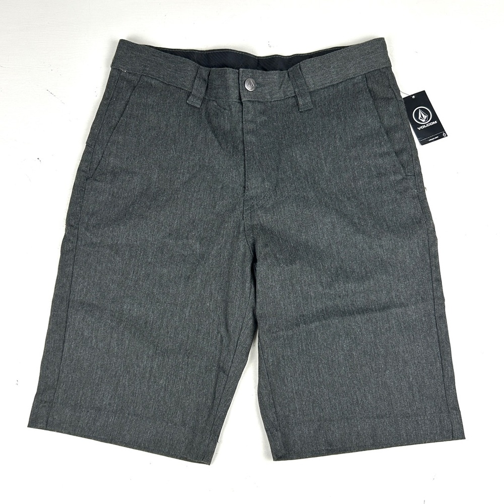 Volcom Shorts Mens 28 Vmonty 22" Gray Chino Stretch Flat Front Skater Casual New
